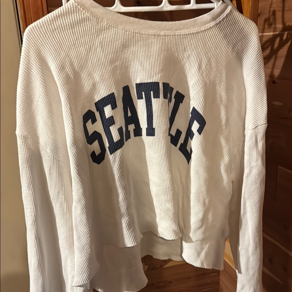 Waffle knit brandy off the shoulder sweater
